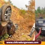 ಹೊಳಲ್ಕೆರೆ ಬಳಿ ಕಣಿವೆ ಬಳಿ ಕಾರು ಪಲ್ಟಿ