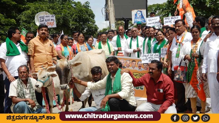 ಅಗತ್ಯ ವಸ್ತುಗಳ ಬೆಲೆ ಏರಿಕೆ ಖಂಡಿಸಿ ಬಿಜೆಪಿ ಪ್ರತಿಭಟನೆ
