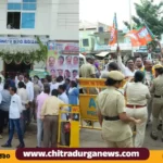 bjp and jds workers protest at hiriyuru