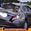 car accident by tyre blast